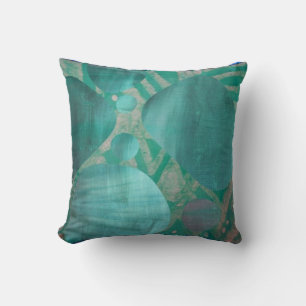 Oreiller d'art abstrait Aqua