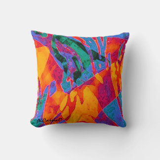 Oreiller d'art abstrait aux couleurs vives par PiC