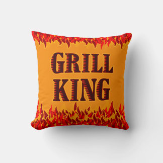 Oreiller d'art BBQ Grill King Red Flames
