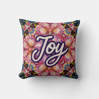 Oreiller d'art floral kaléidoscope joyeux