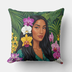 Oreiller d'art tropical