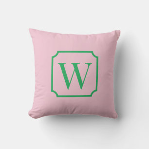 Oreiller de chambre universitaire Monogramme Rose