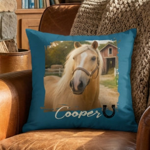 Oreiller de cheval à nom et photo personnalisés po