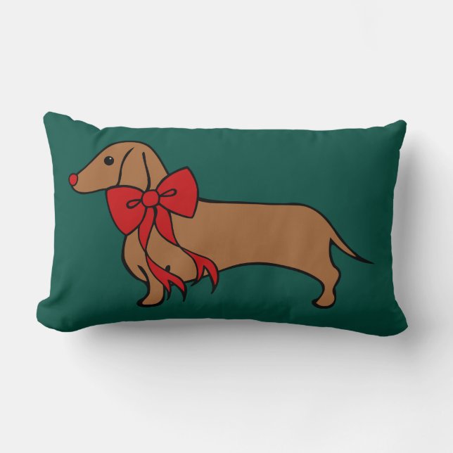 Oreiller de chiot teckel de Noël classique (Recto)