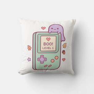 Oreiller de console de jeu fantôme Kawaii pastel