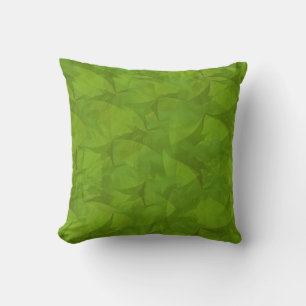 Oreiller de design d'art abstrait de feuille verte