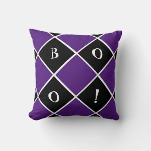 oreiller de Halloween violet et noir