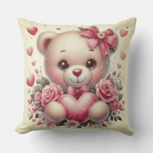 Oreiller de jet avec clip de nounours mignon