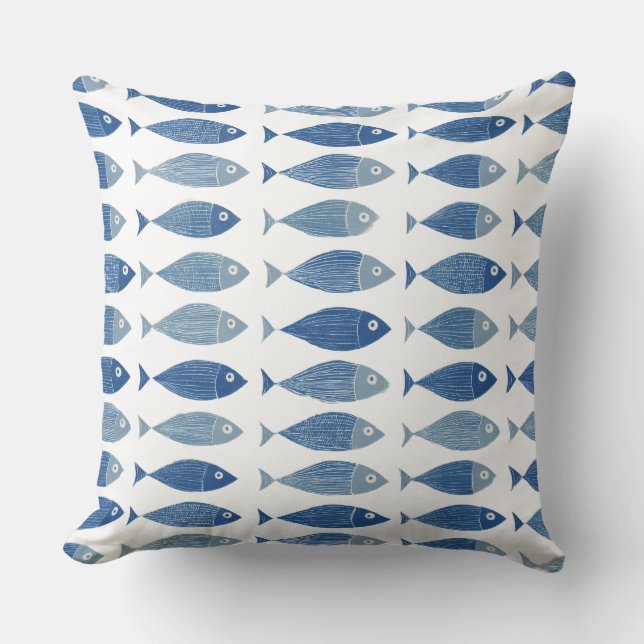 Oreiller de jet bleu de poisson (Recto)