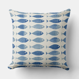 Oreiller de jet bleu de poisson