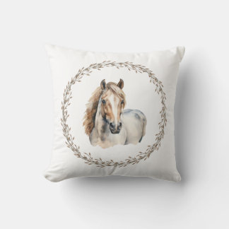 Oreiller de jet de cheval gris
