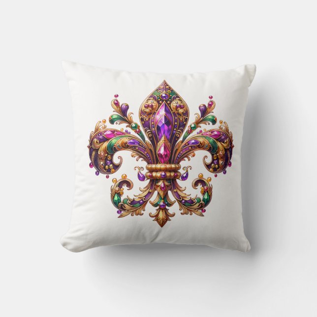 Oreiller de jet de Mardi Gras (Recto)
