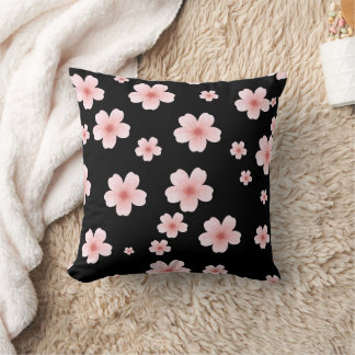 Oreiller de jet élégant à motif floral de cerisier