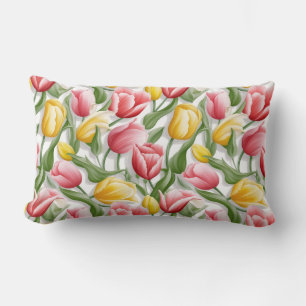 Oreiller de jet en coton Tulipes