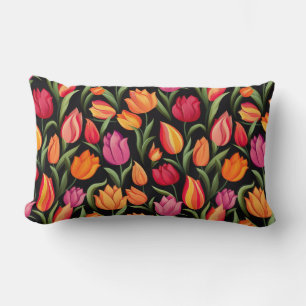 Oreiller de jet en coton Tulipes