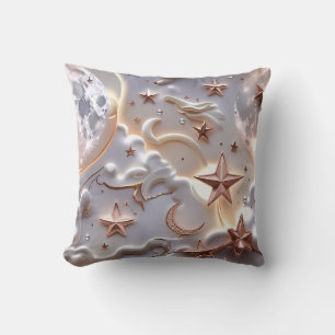 Oreiller de jet - Lune céleste blanc marbré