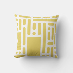 Oreiller de jet moderne abstrait géométrique jaune