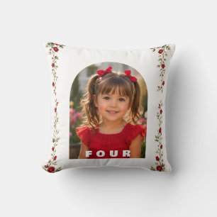 Oreiller de jet pour 4ème anniversaire Fille avec