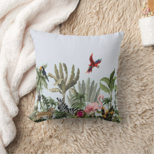 Oreiller de jet tropical faune et flore de la jung