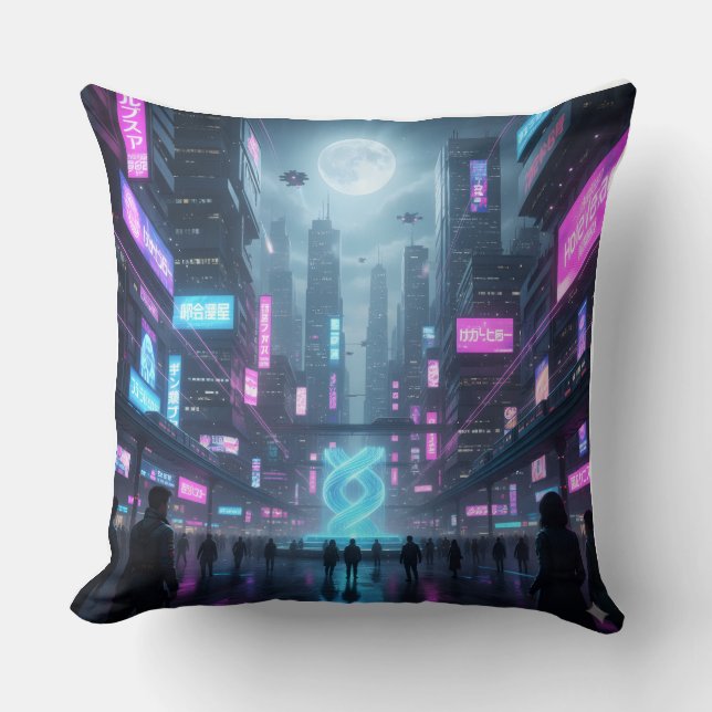 Oreiller de lancer Neon Metropolis Pulse (Recto)