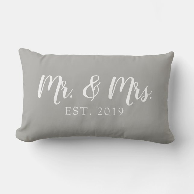 Oreiller de mariage établi Mr et Mrs Script (Recto)