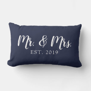 Oreiller de mariage établi Mr et Mrs Script