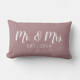 Oreiller de mariage établi Mr et Mrs Script