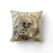 Oreiller de motivation de fusée d'astronaute perso