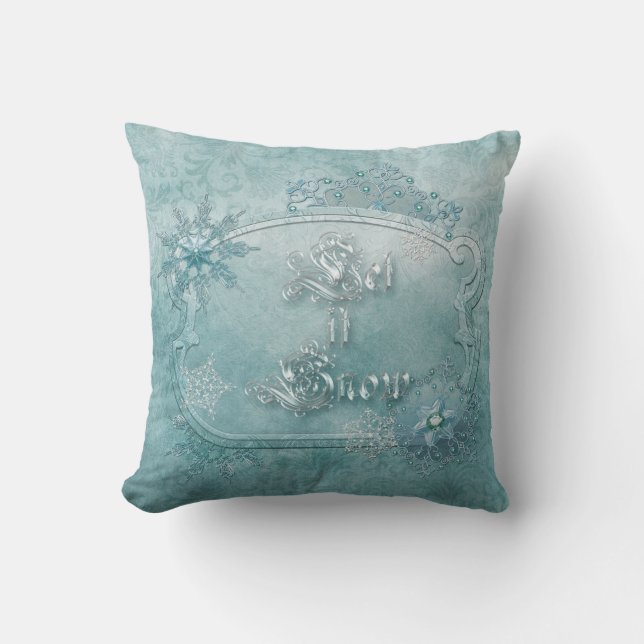 Oreiller de Noël Bleu Glace (Recto)