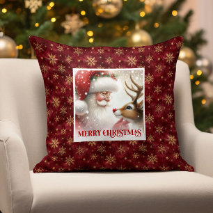 Oreiller de Noël classique Santa Rudolph Christmas