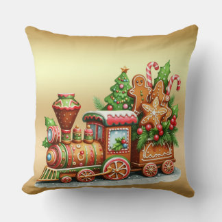 Oreiller de Noël en pain d'épices de train