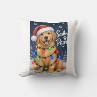 Oreiller de Noël 'Santa Paws' Retriever doré