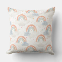 Oreiller de nurserie arc-en-ciel pastel rêveur | A