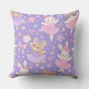 Oreiller de nurserie bébé lavande - Joli lapin bal
