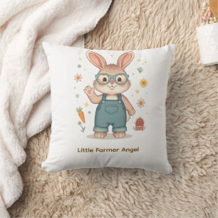 Oreiller de nurserie lapin fantaisiste avec lunett