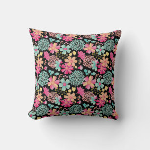 Oreiller de nurserie pour bébé fille motif floral 