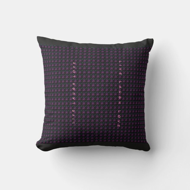 Oreiller Décontracté à lancer noir et violet (Recto)
