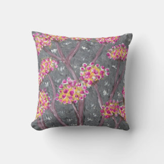 Oreiller décoratif à fleurs en ombelles rose