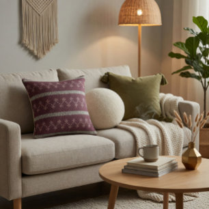 Oreiller décoratif au motif tricoté cosy