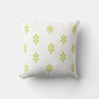 Oreiller Décoratif Blanc Avec Petites Feuilles Ver