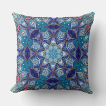 Oreiller décoratif bleu