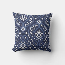 Oreiller décoratif bleu et blanc moderne et chic e