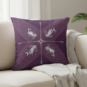 Oreiller décoratif Bohème Céleste Violet Lune Myst