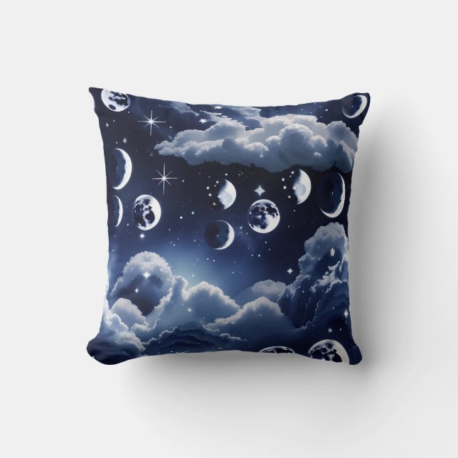 Oreiller décoratif – Conception de lune céleste ar (Recto)