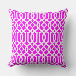 Oreiller décoratif en treillis marocain magenta bl