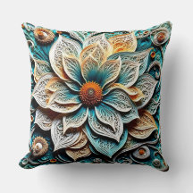 Oreiller décoratif floral Boho Botanical Zentangle
