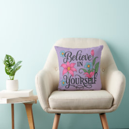 Oreiller décoratif floral inspirant (40,64 cm x 40