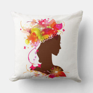 Oreiller décoratif Glossy Floral Girl
