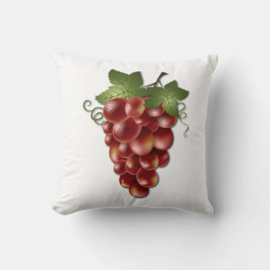 Oreiller Décoratif Grappe De Raisins Rouges