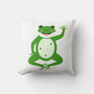 Oreiller décoratif Grenouille Verte Joyeuse Qui Ag